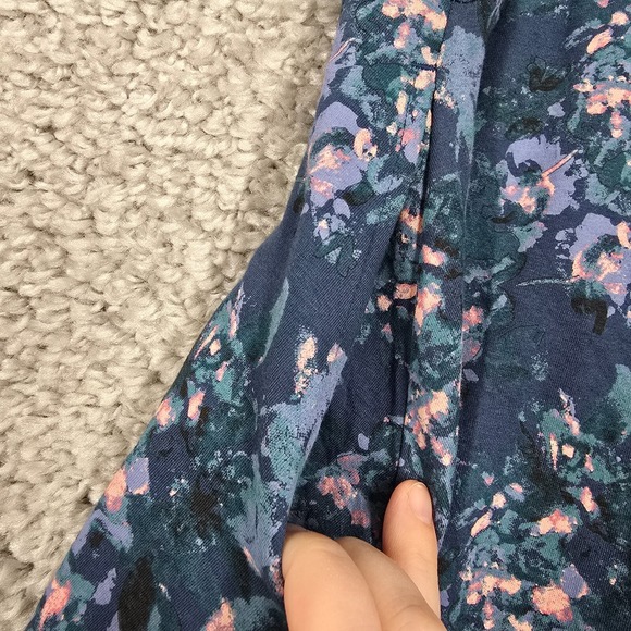 Pact Womens Floral Fit Flare Midi Dress Size L One Shoulder Cottage Romantic Eco - Picture 12 of 16